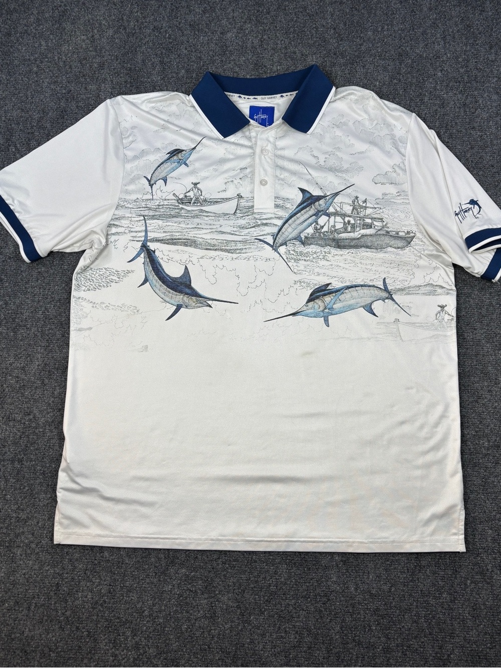 Guy Harvey perforated performance lightweight Polo size L